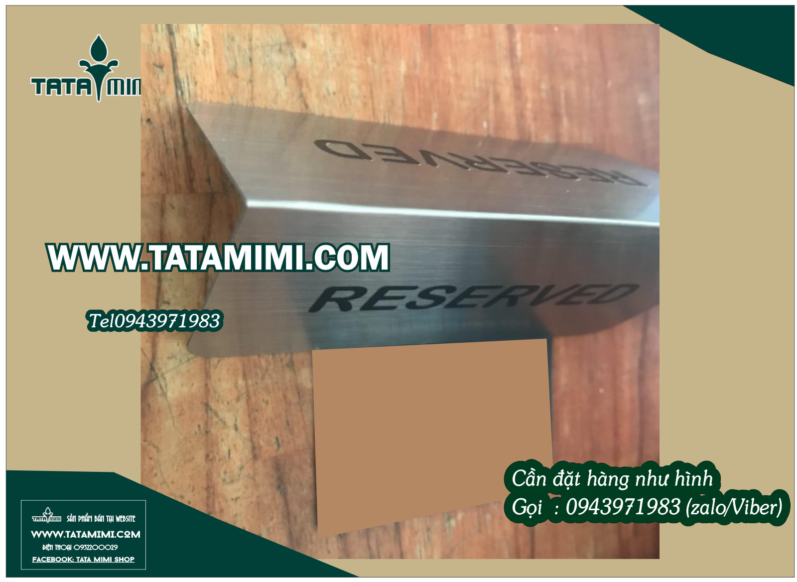Biển đặt bàn được làm từ mica hay inox