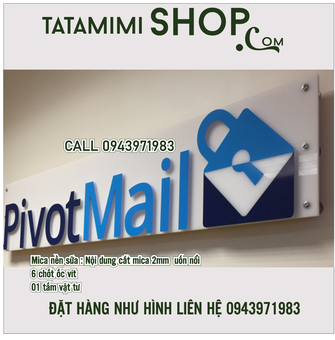 Biển công ty bắt vít lên tường