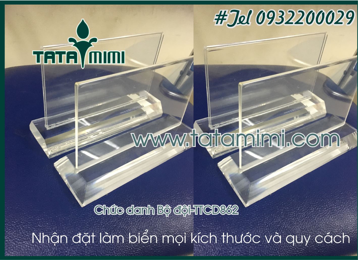 Biển chức danh làm bằng chất liệu mica