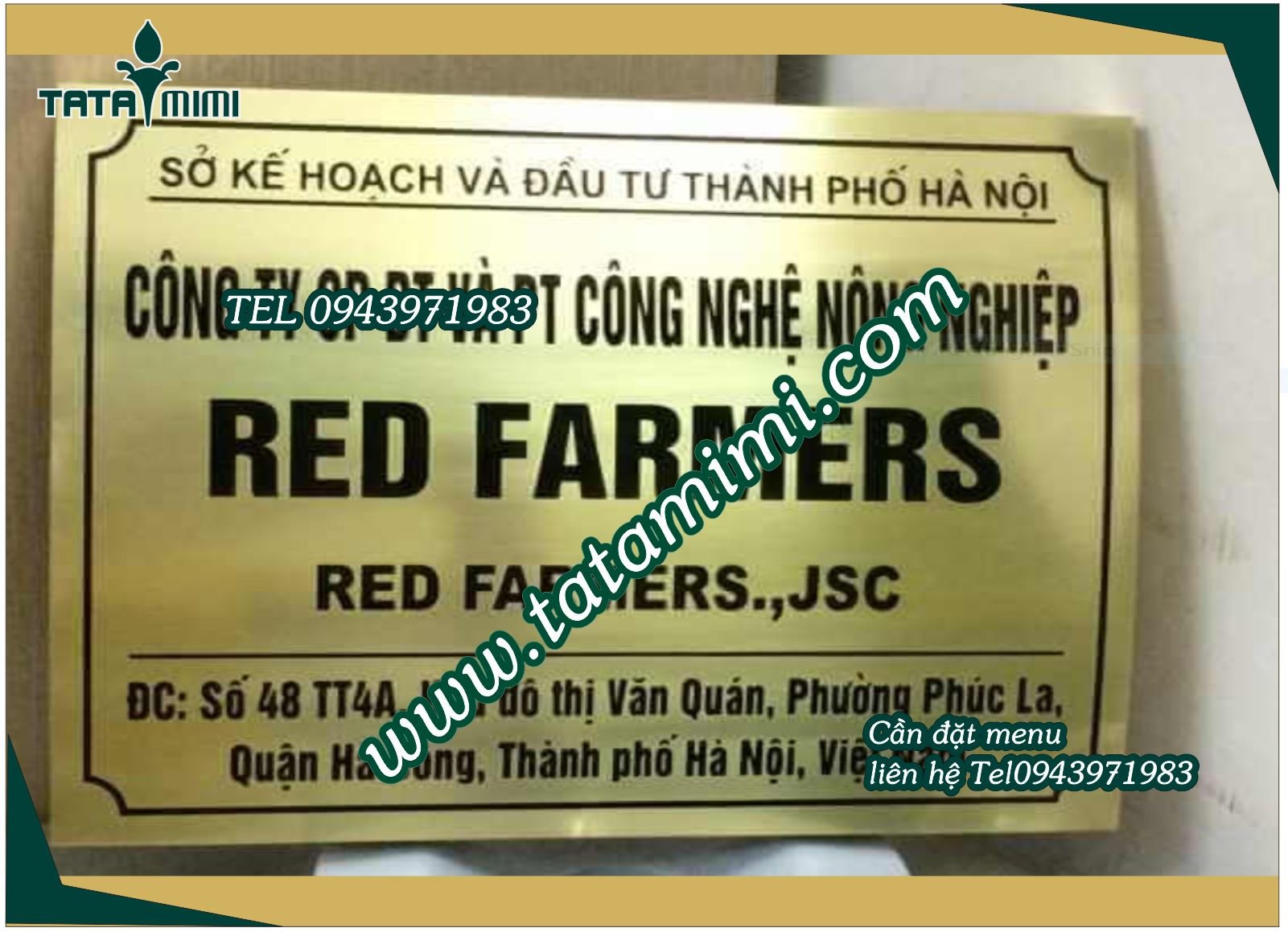 Biển công ty khổ nhỏ in trực tiếp lên chất liệu