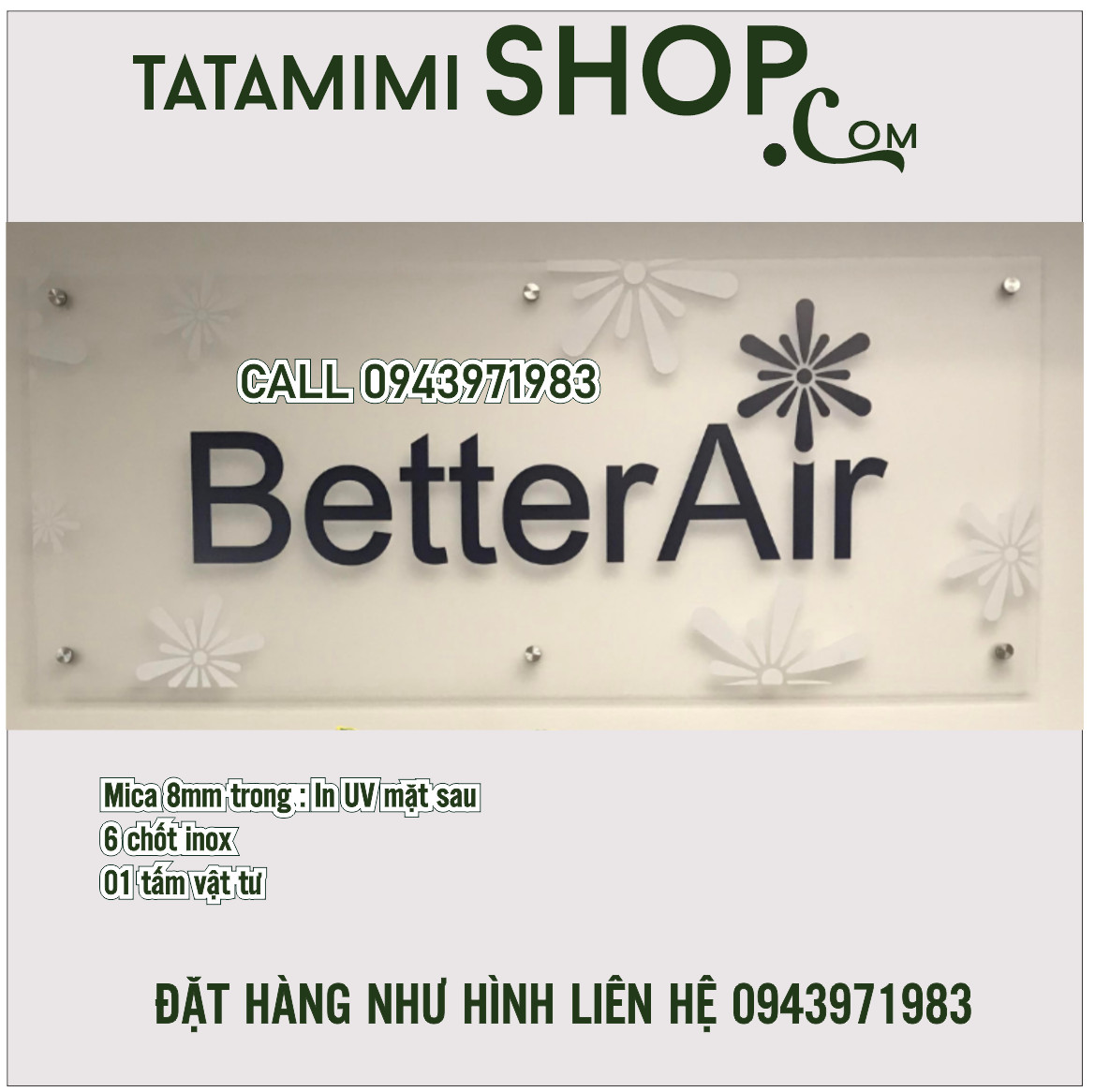 Logo công ty in lên mica theo thiết kế