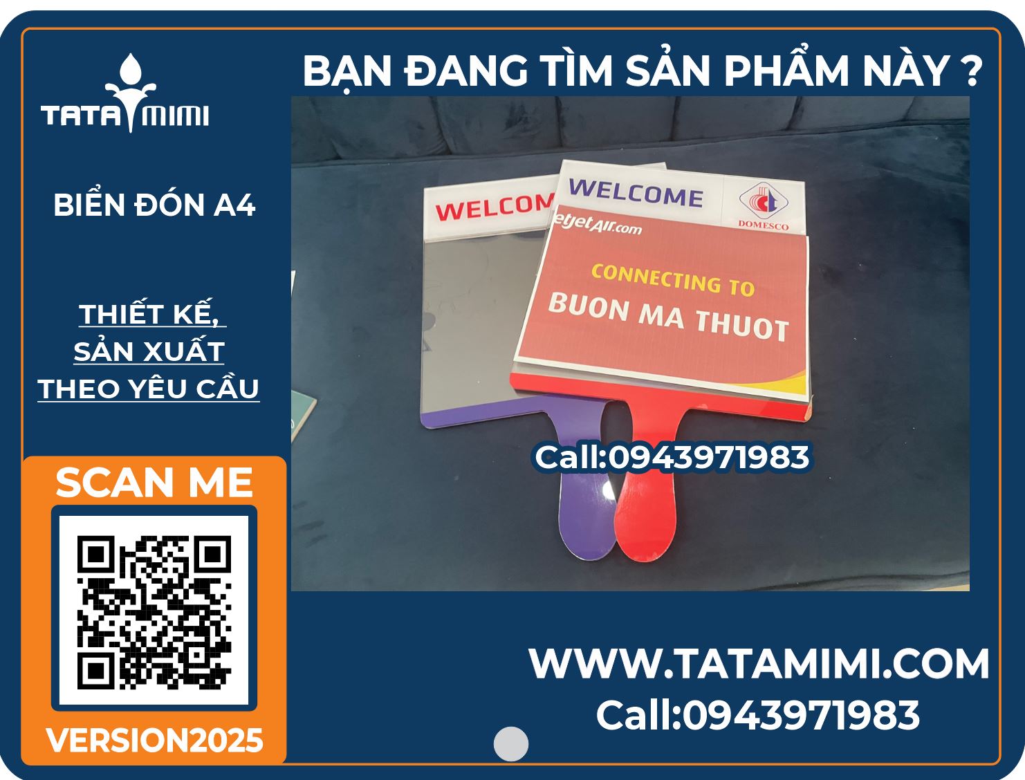 2 Mẫu biển đón sân bay A4 ngang