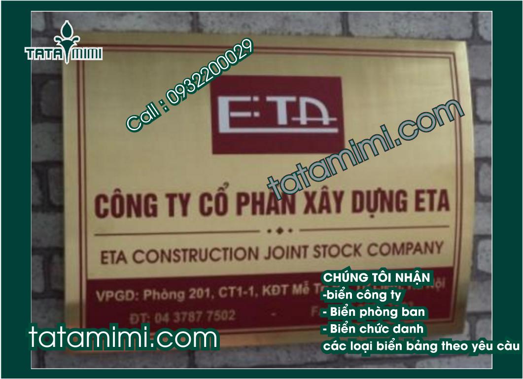 Khắc biển công ty mica