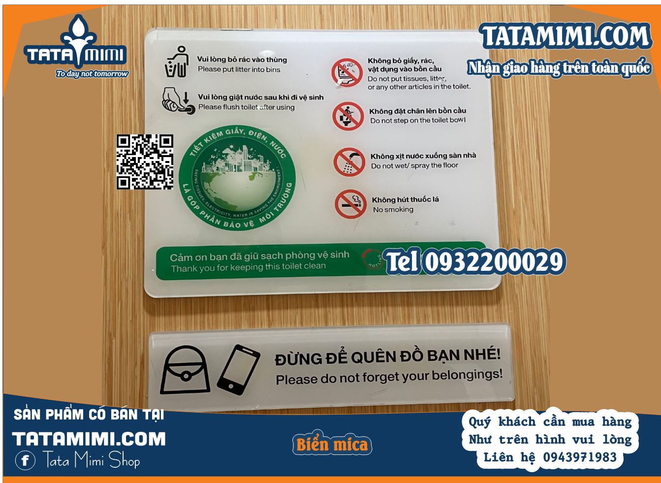 Biển quy trình làm từ mica  với nội dung in decal