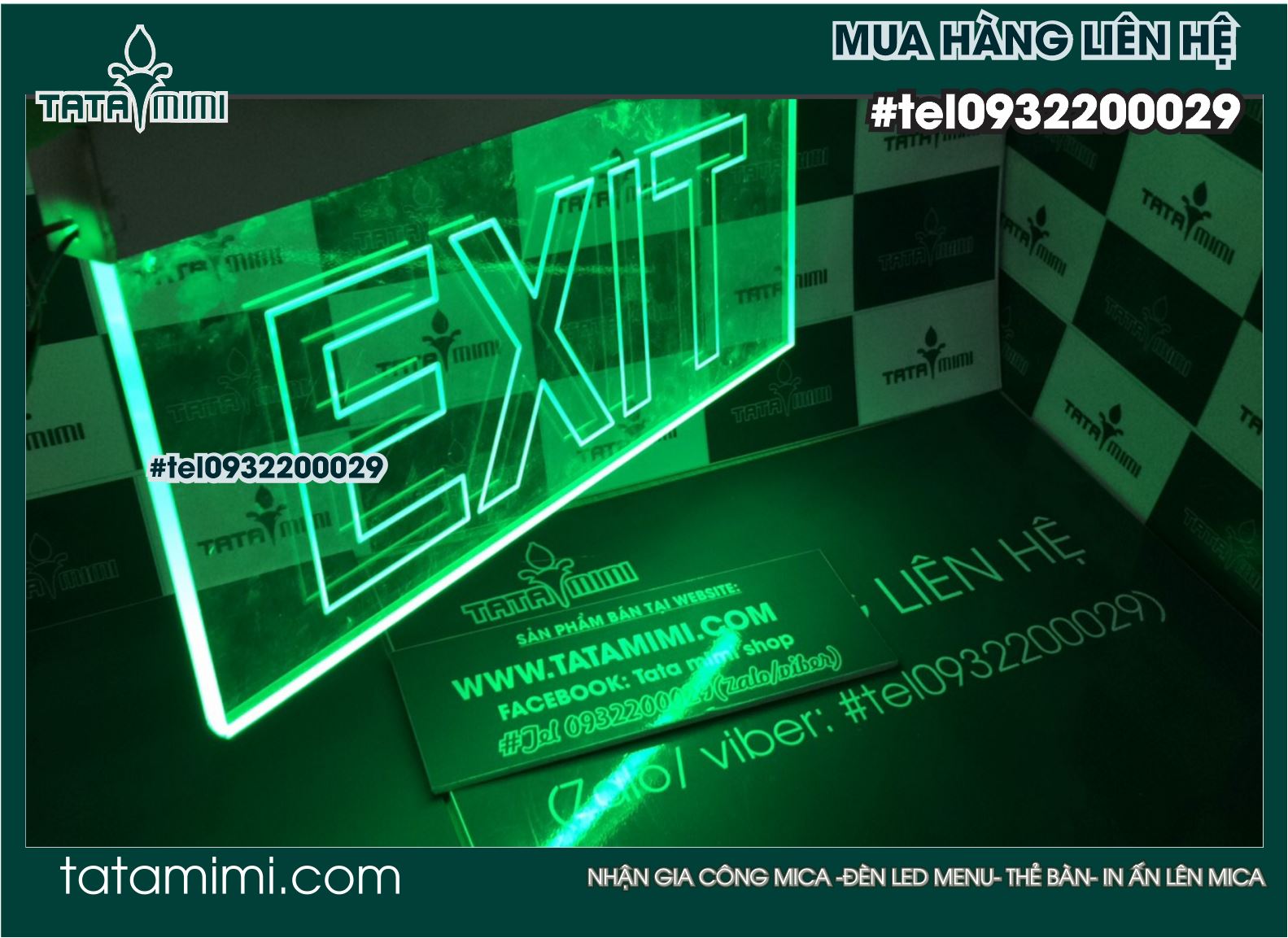 Biển wc- exit led siêu sáng mica