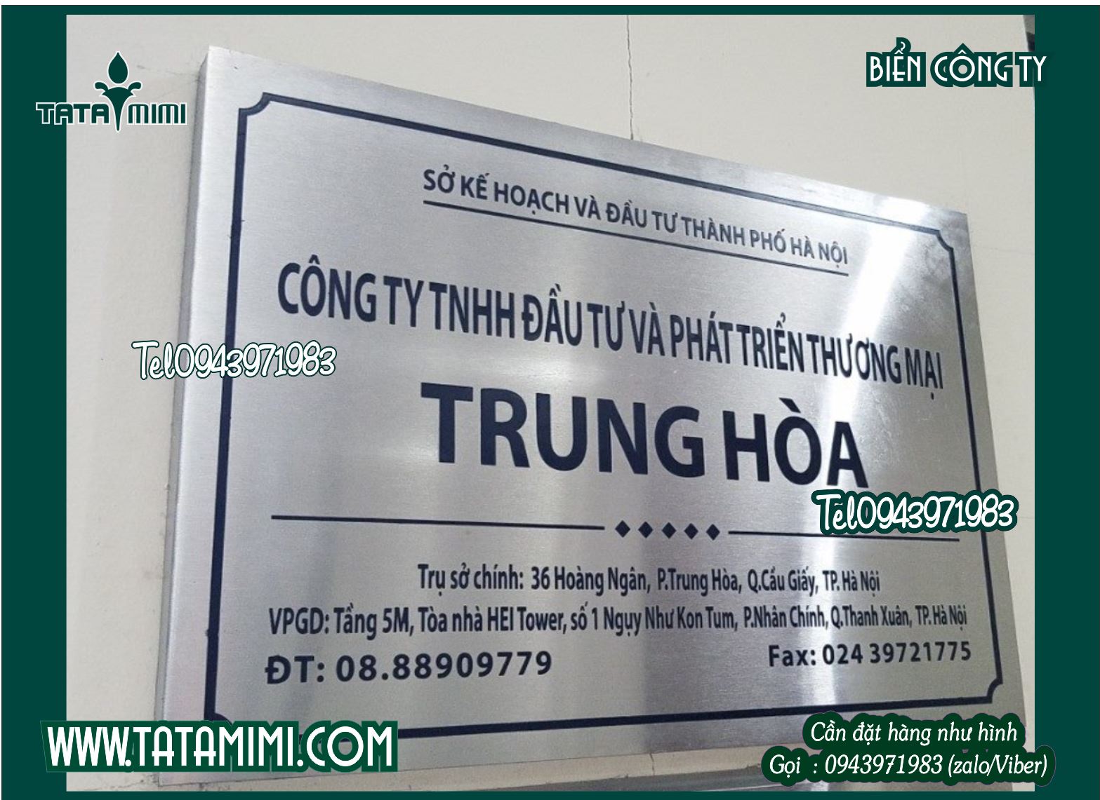 Biển chữ nổi trong nhà - biển logo lễ tân của công ty 