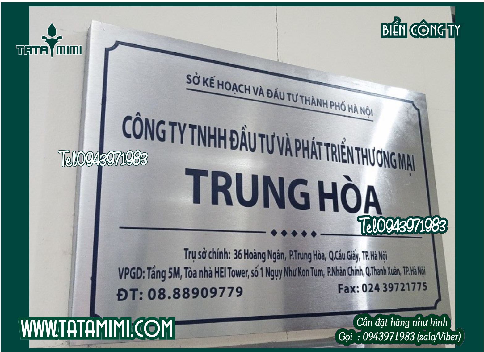 Mẫu biển inox đẹp