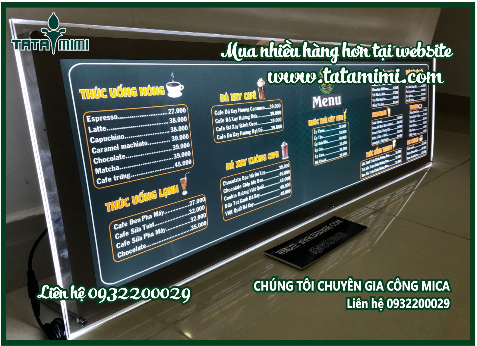 TATAMIMI cung cấp các sản phẩm kệ mica led