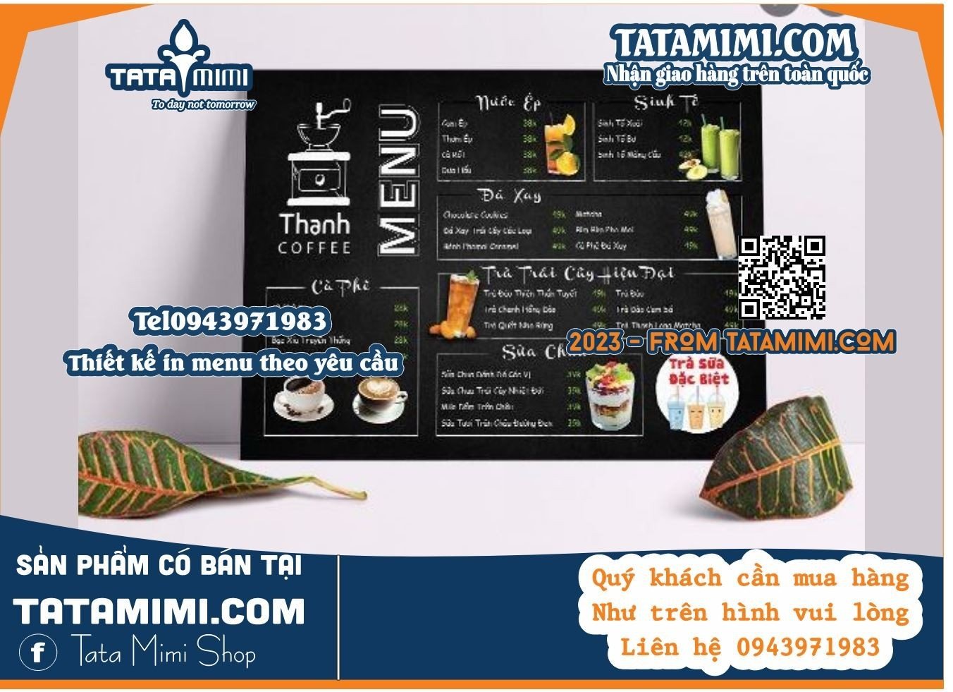 Biển menu cầm tay hoặc gắn tường từ fomex