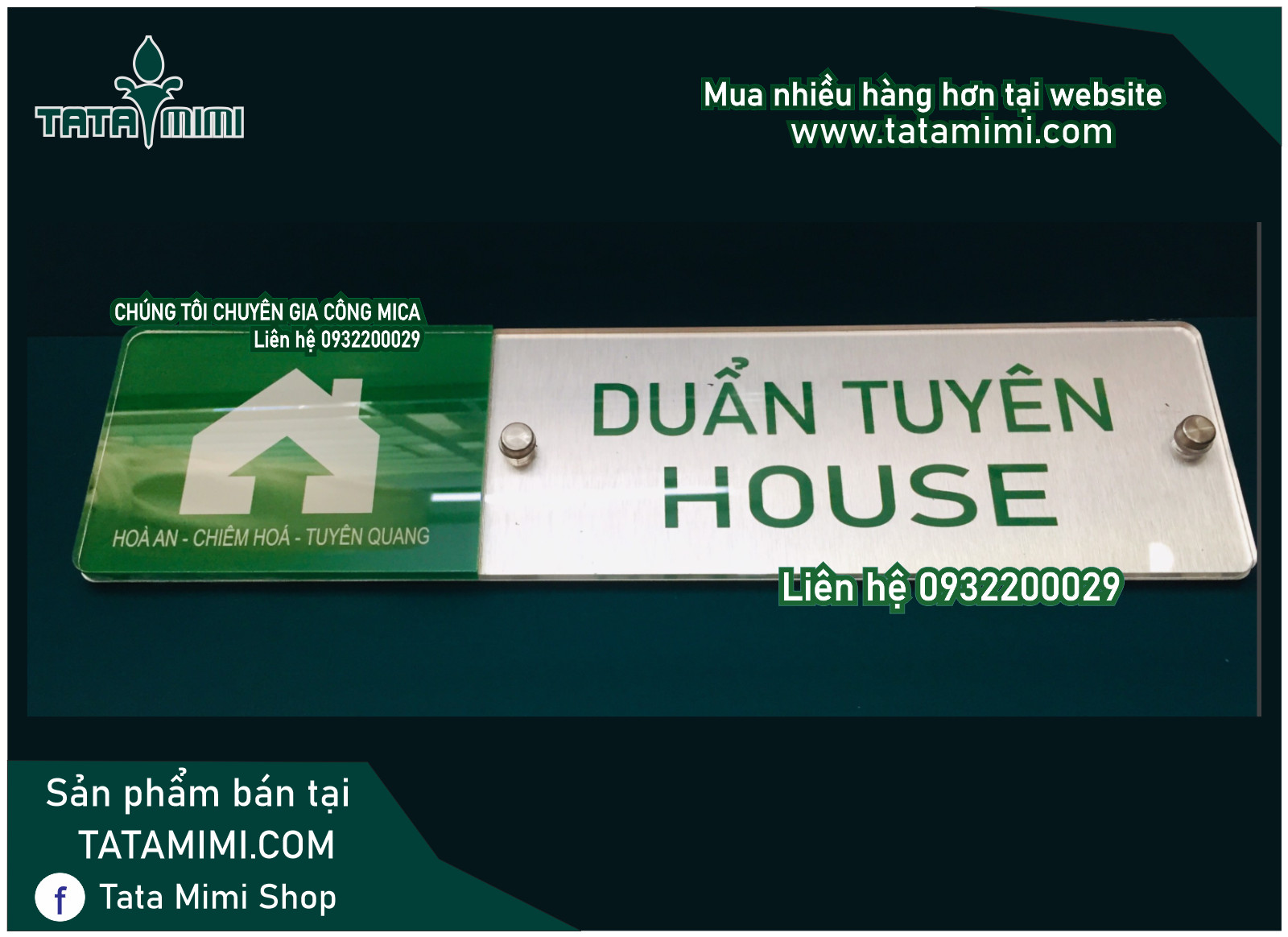 Biển tên nhà bằng mica in trực tiếp