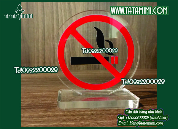 Biển cấm hút thuốc chữ A-chữ L bằng mica inox