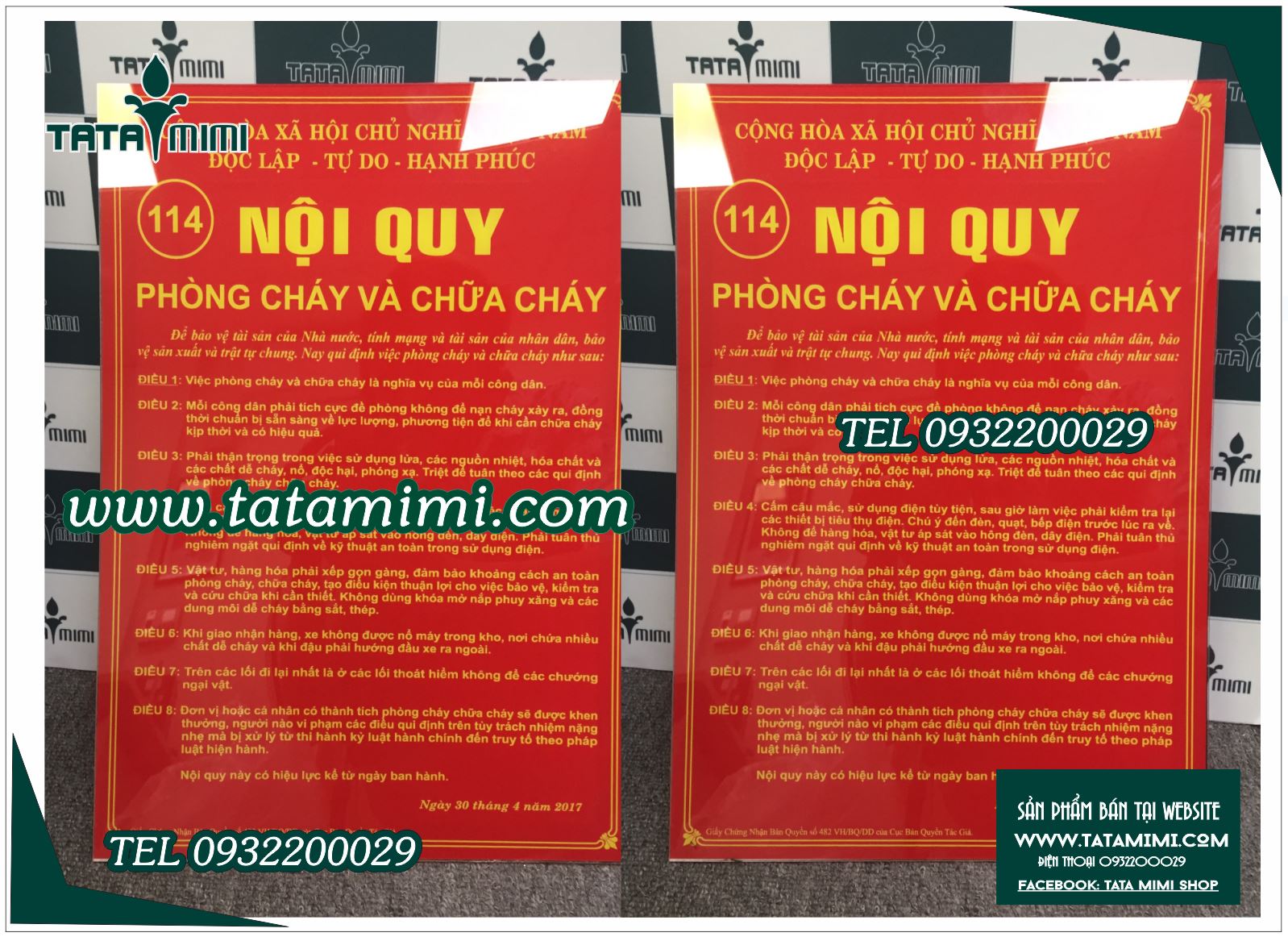 Biển nội quy chữa cháy 