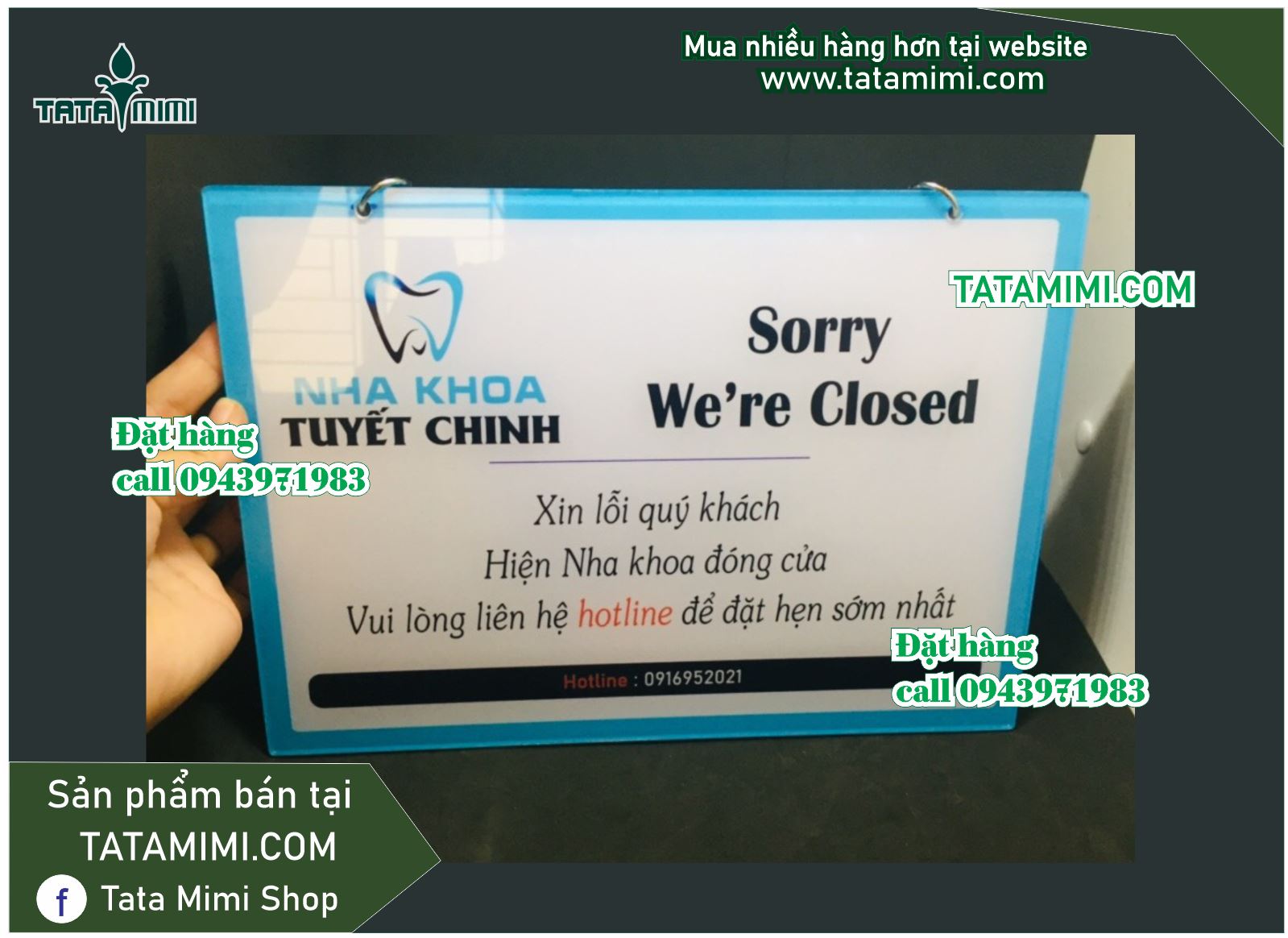 Biển open closed treo xích Nha Khoa