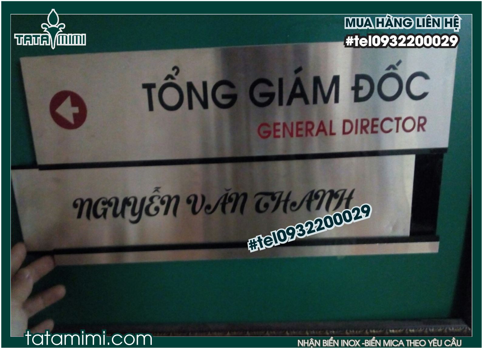 Biển phòng ban làm từ inox nội dung được in UV
