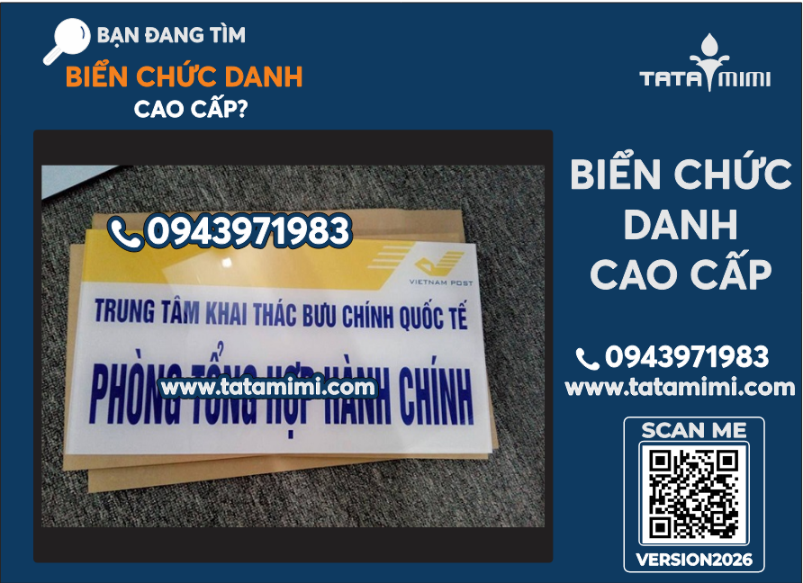 Gia công biển chức danh phòng ban Vietnam Post – đúng mẫu, giao nhanh.