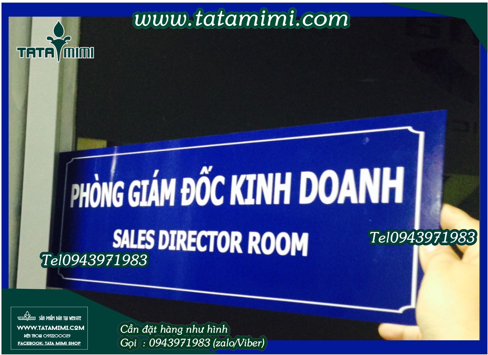 Biển phòng ban inox mica có dán sẵn băng keo