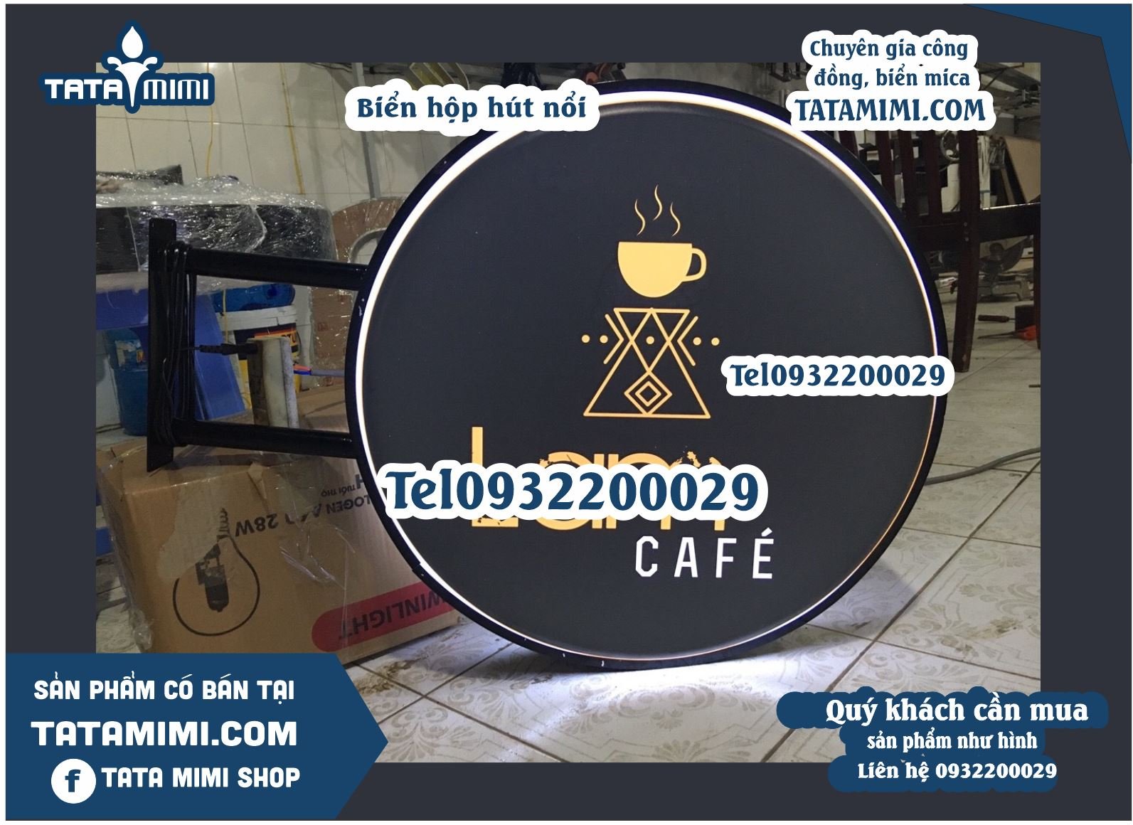 Biển hộp đèn hút nổi