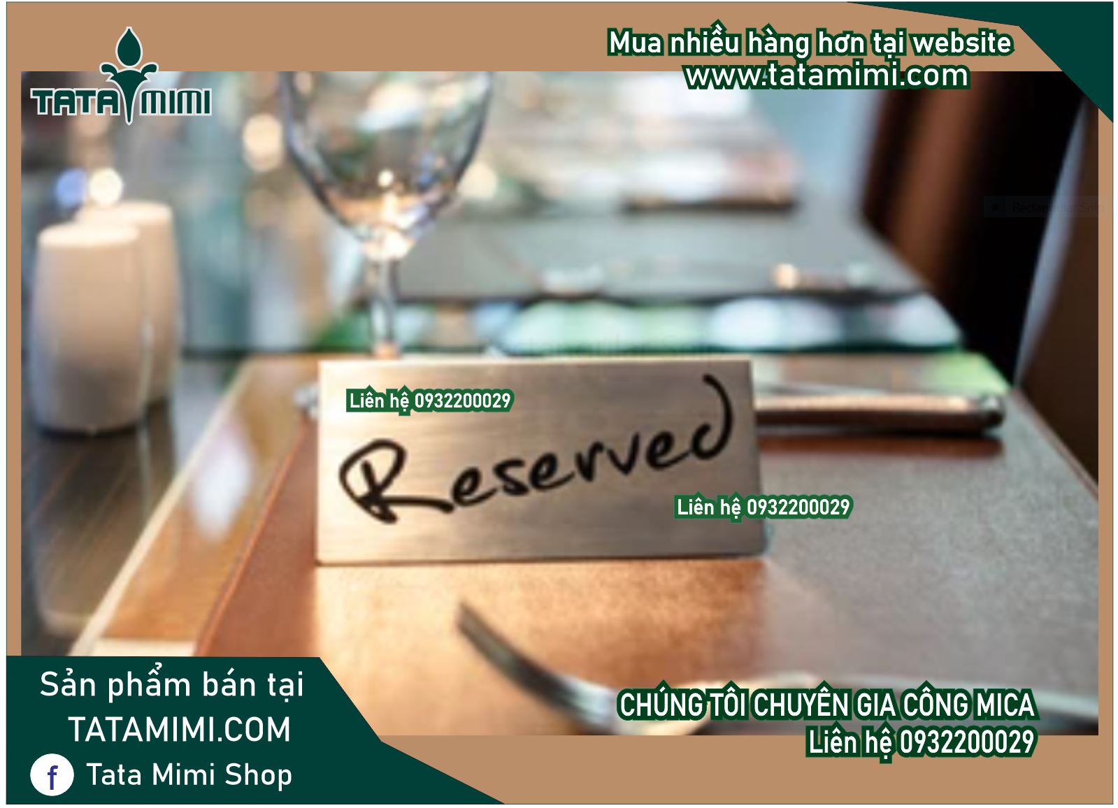 Bảng “reserved” làm từ các chất liệu