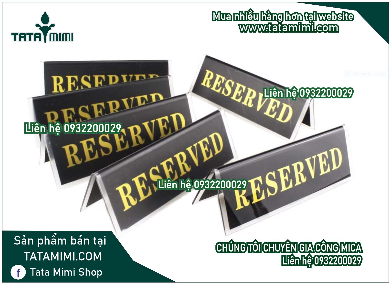 Bảng “reserved” làm từ các chất liệu