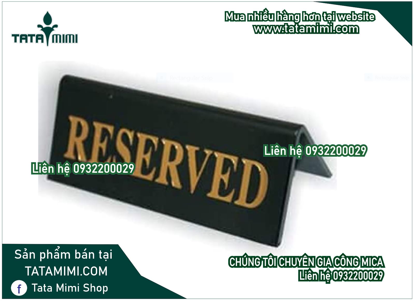 Bảng “reserved” làm từ các chất liệu