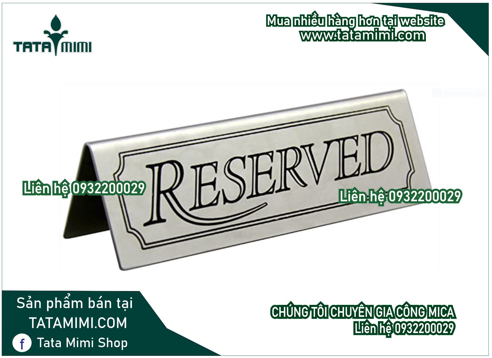 Bảng “reserved” làm từ các chất liệu