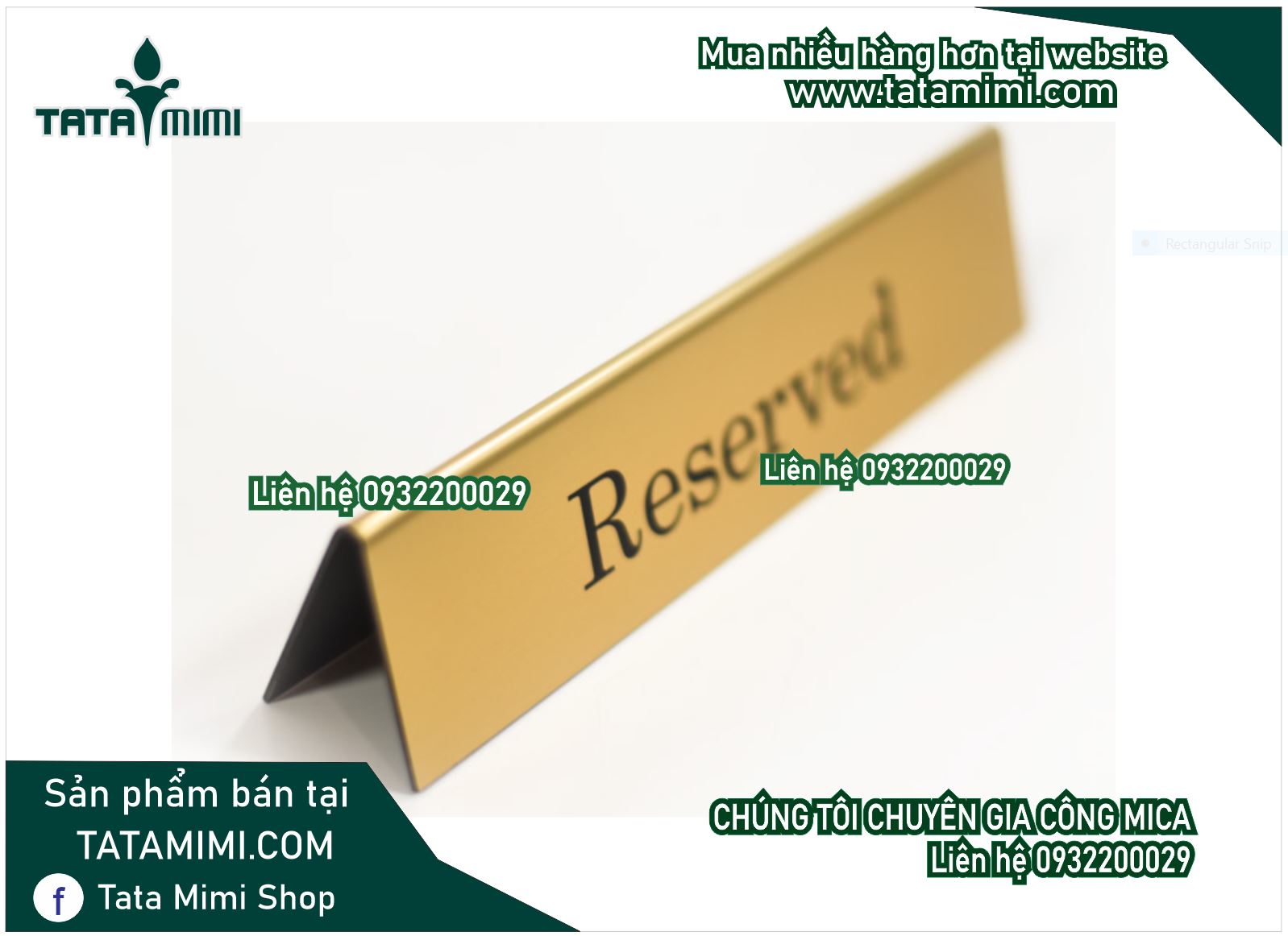 Bảng “reserved” làm từ các chất liệu