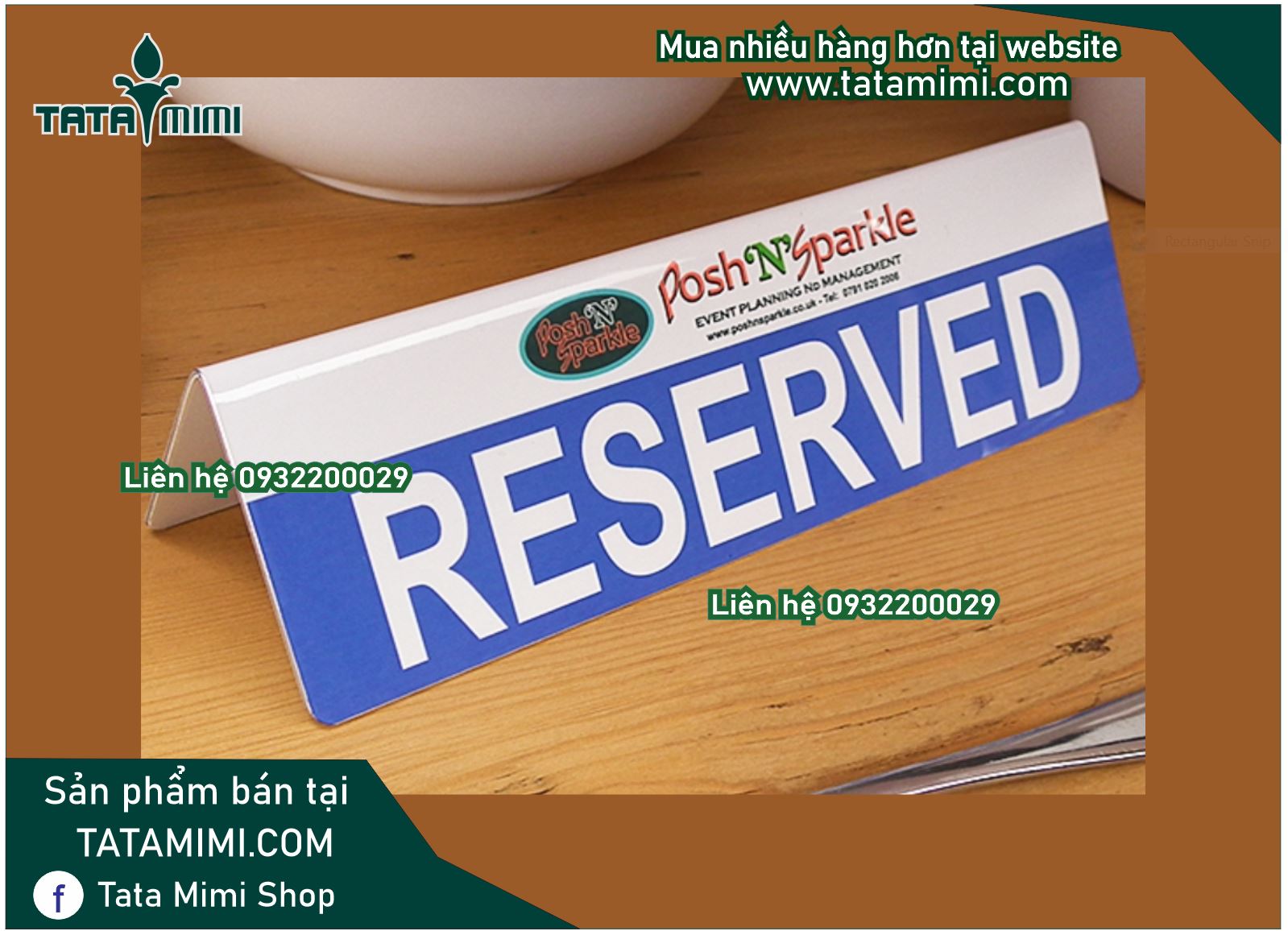 Bảng “reserved” làm từ các chất liệu