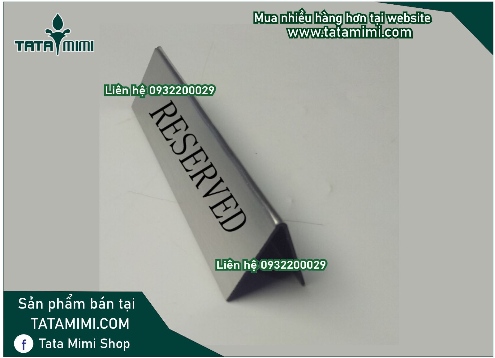 Biển đặt bàn 2 màu inox