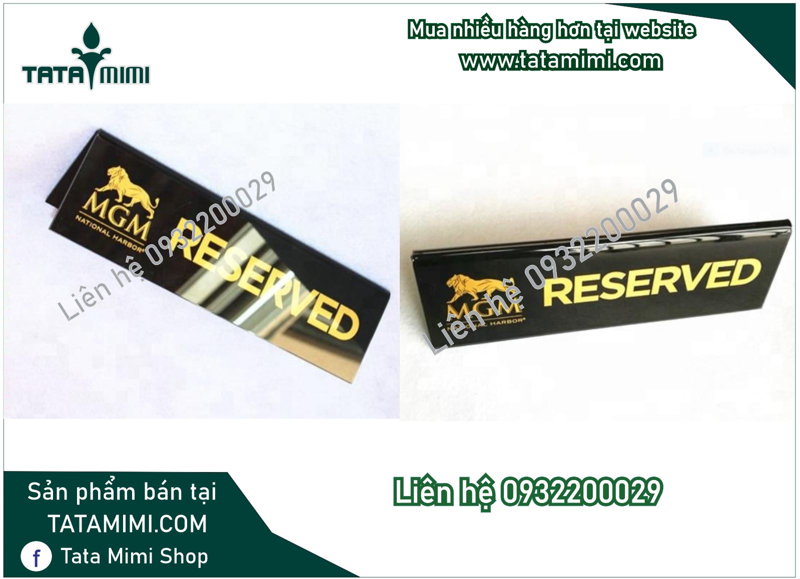 Bảng “reserved” làm từ các chất liệu