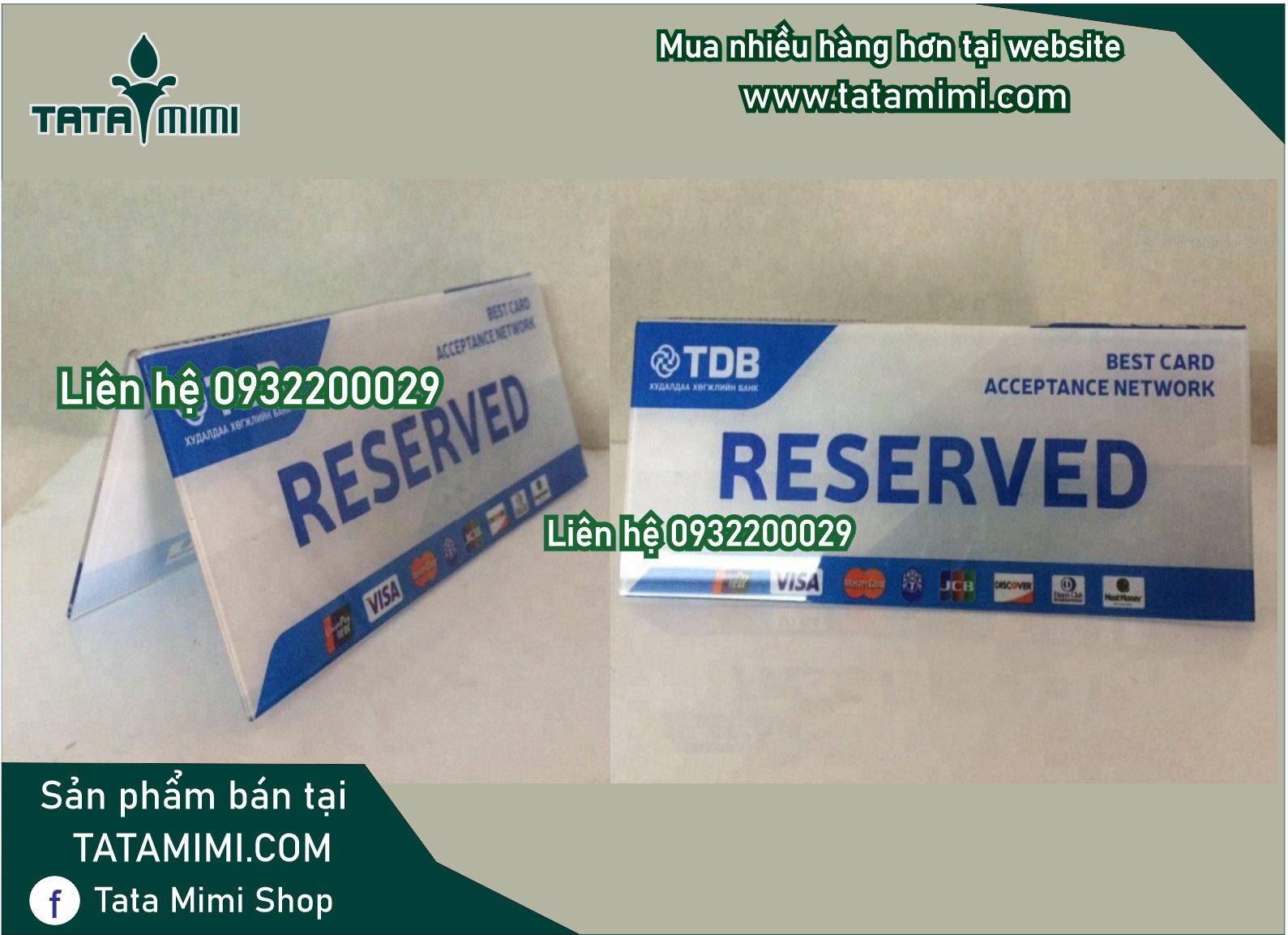 Bảng “reserved” làm từ các chất liệu