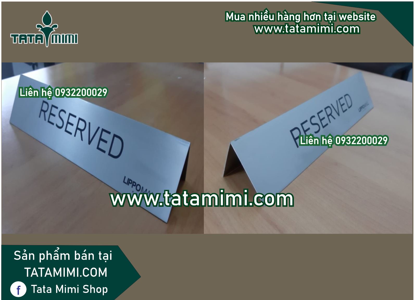 Bảng “reserved” làm từ các chất liệu