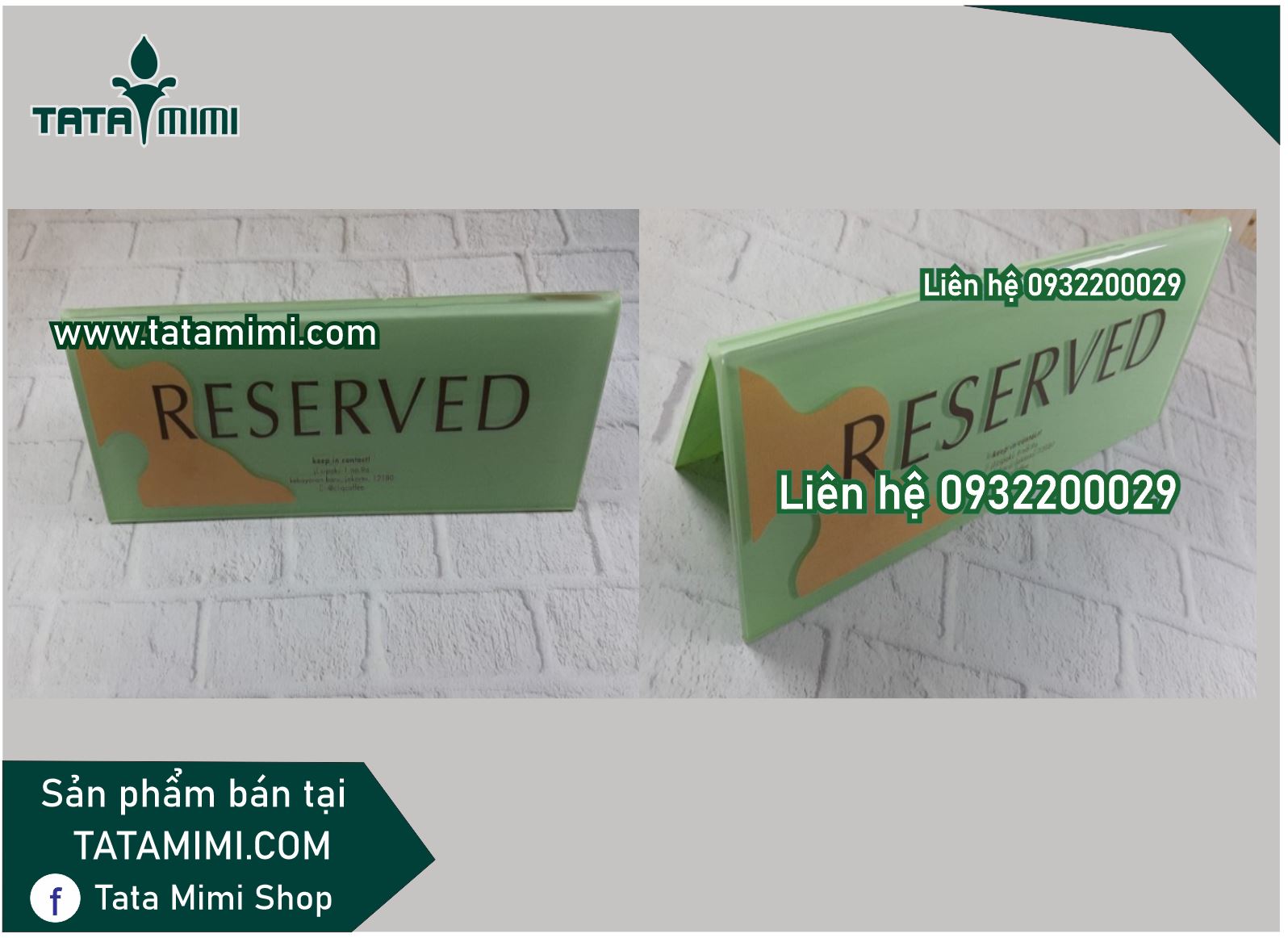 Bảng “reserved” làm từ các chất liệu