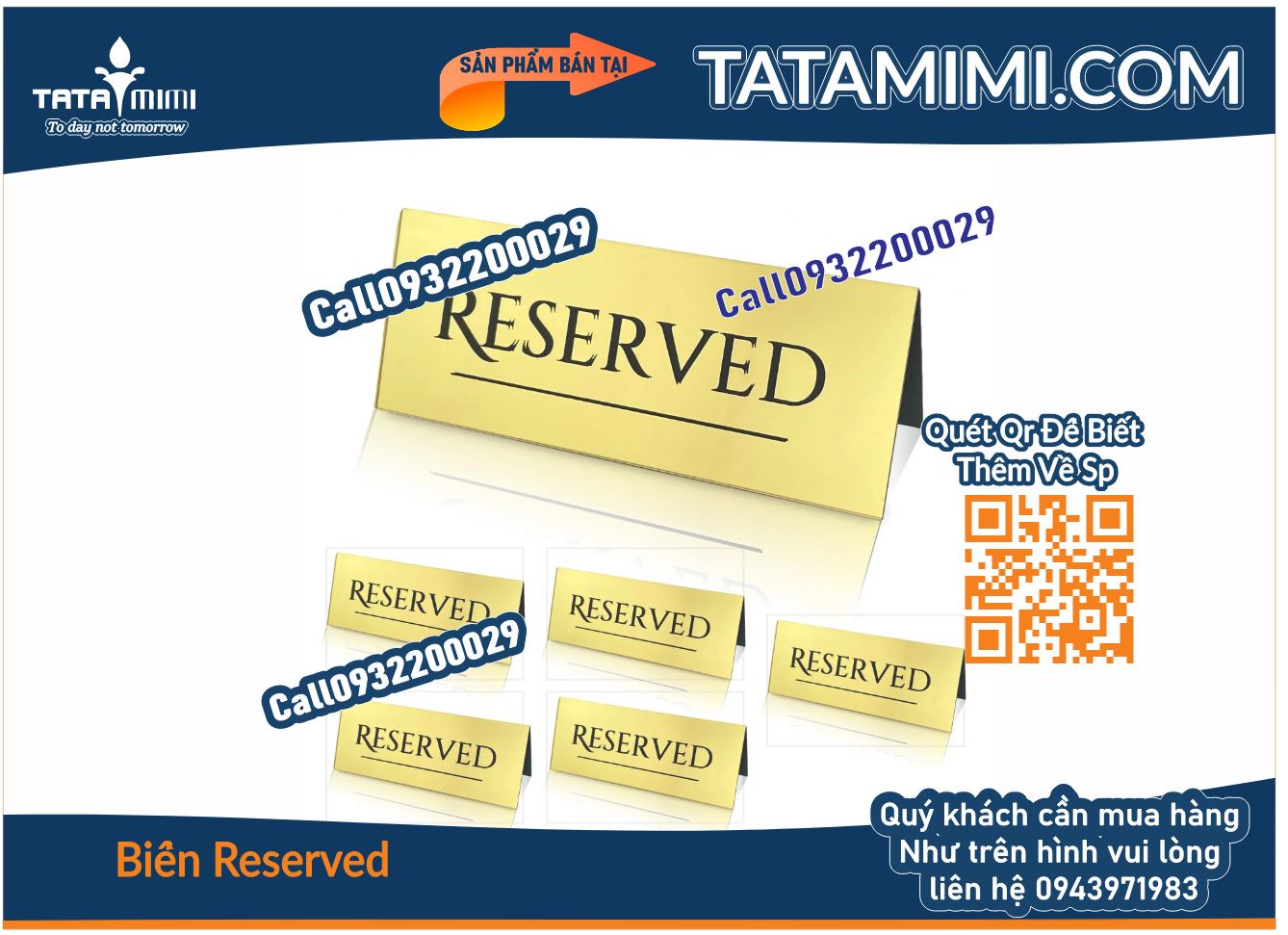 Tổng hợp 20 mẫu biển reserved bằng inox đặt bàn