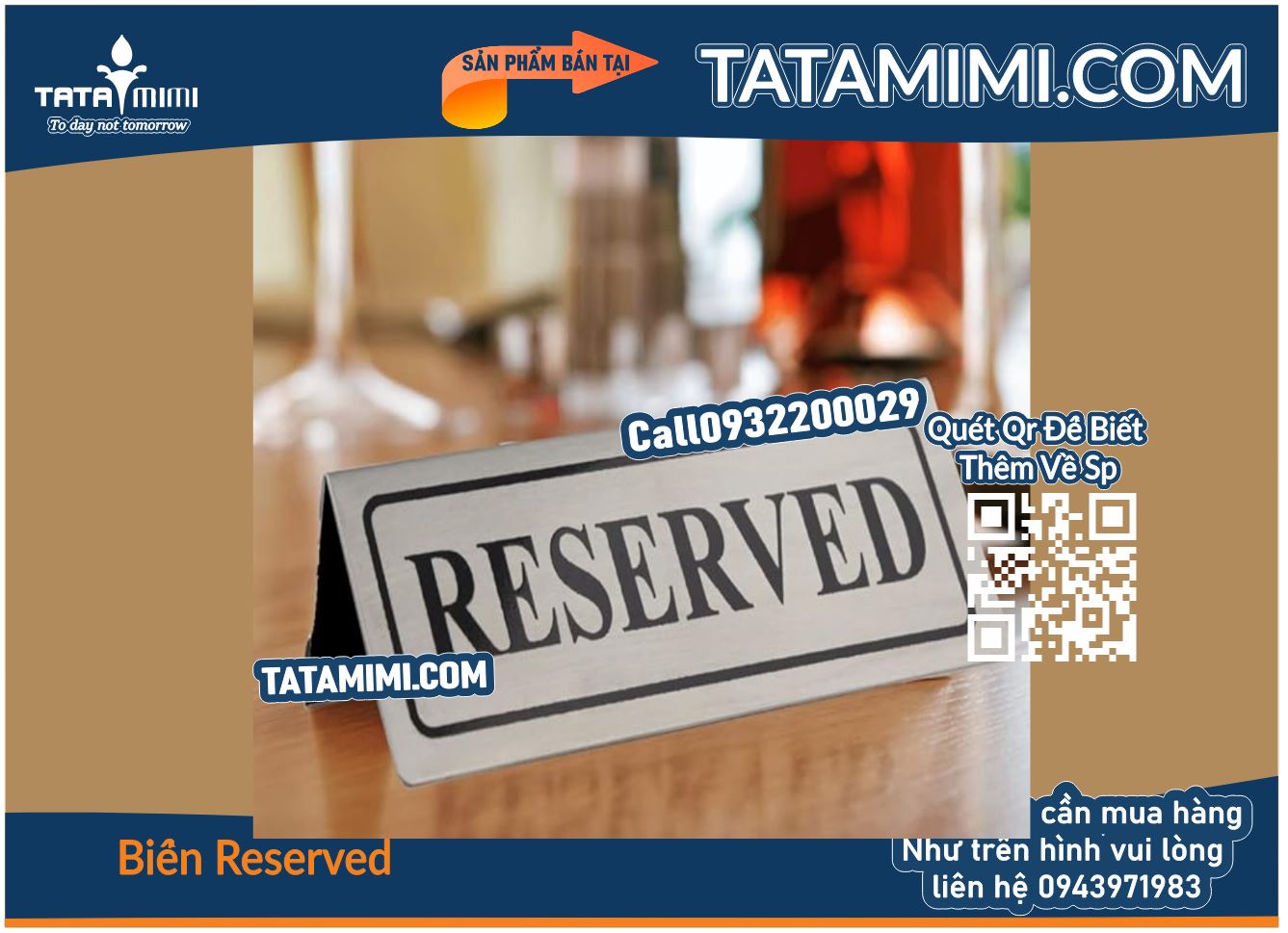 Tổng hợp 20 mẫu biển reserved bằng inox đặt bàn