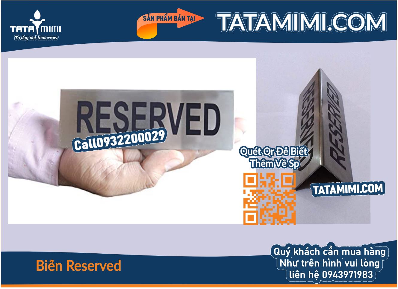 Tổng hợp 20 mẫu biển reserved bằng inox đặt bàn