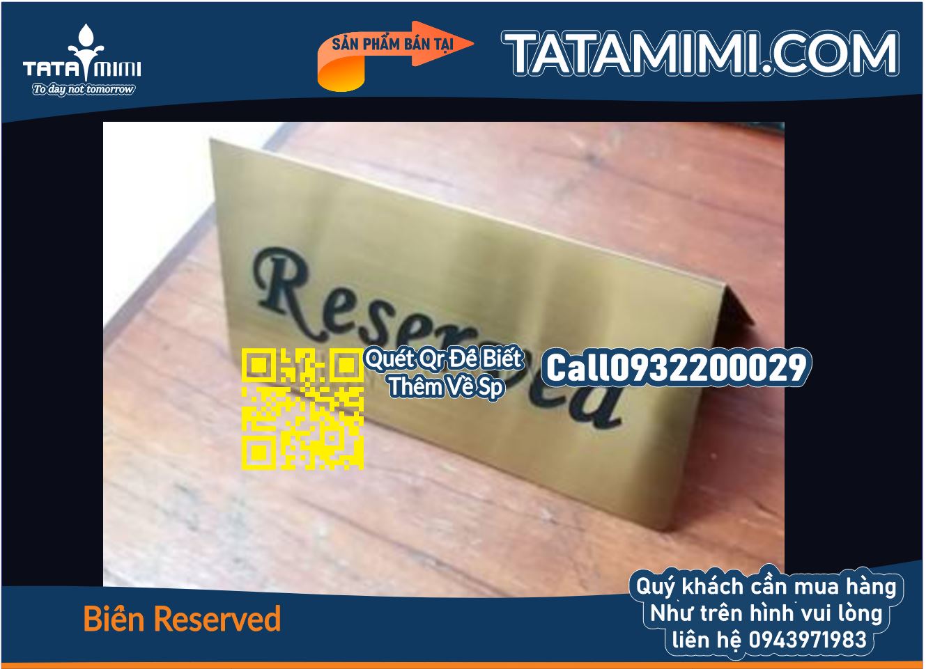 Tổng hợp 20 mẫu biển reserved bằng inox đặt bàn