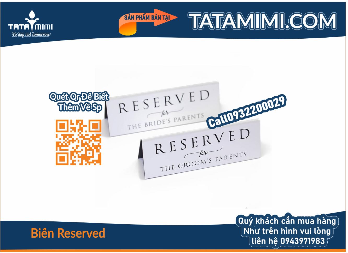 Tổng hợp 20 mẫu biển reserved bằng inox đặt bàn