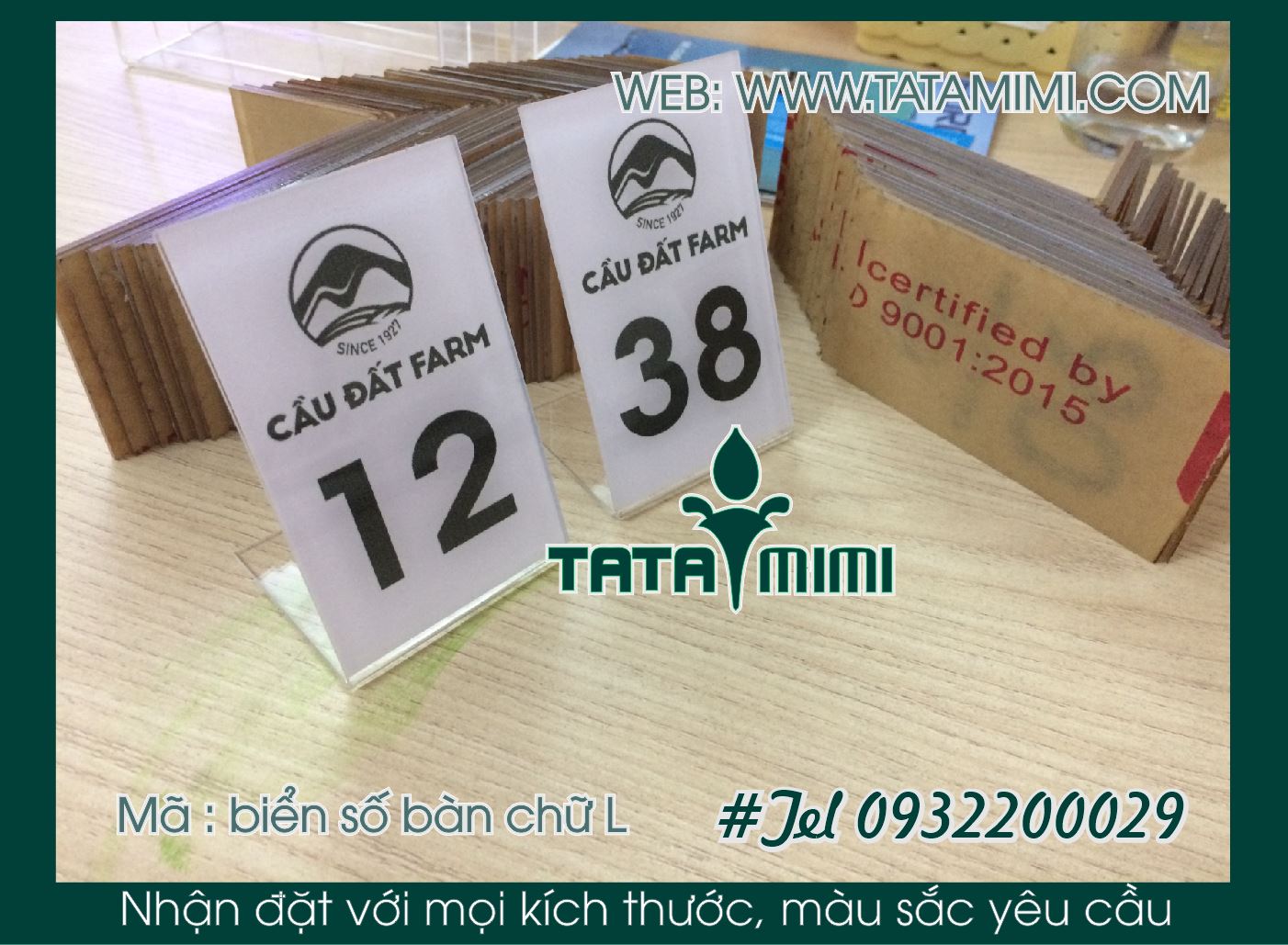Thẻ số bàn trà sữa, cafe