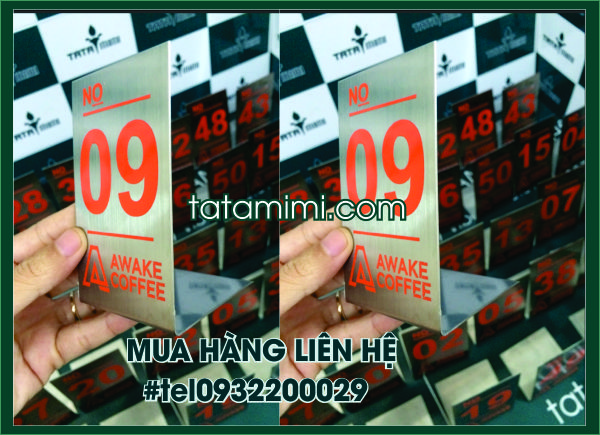 Thẻ để bàn cà phê từ inox 