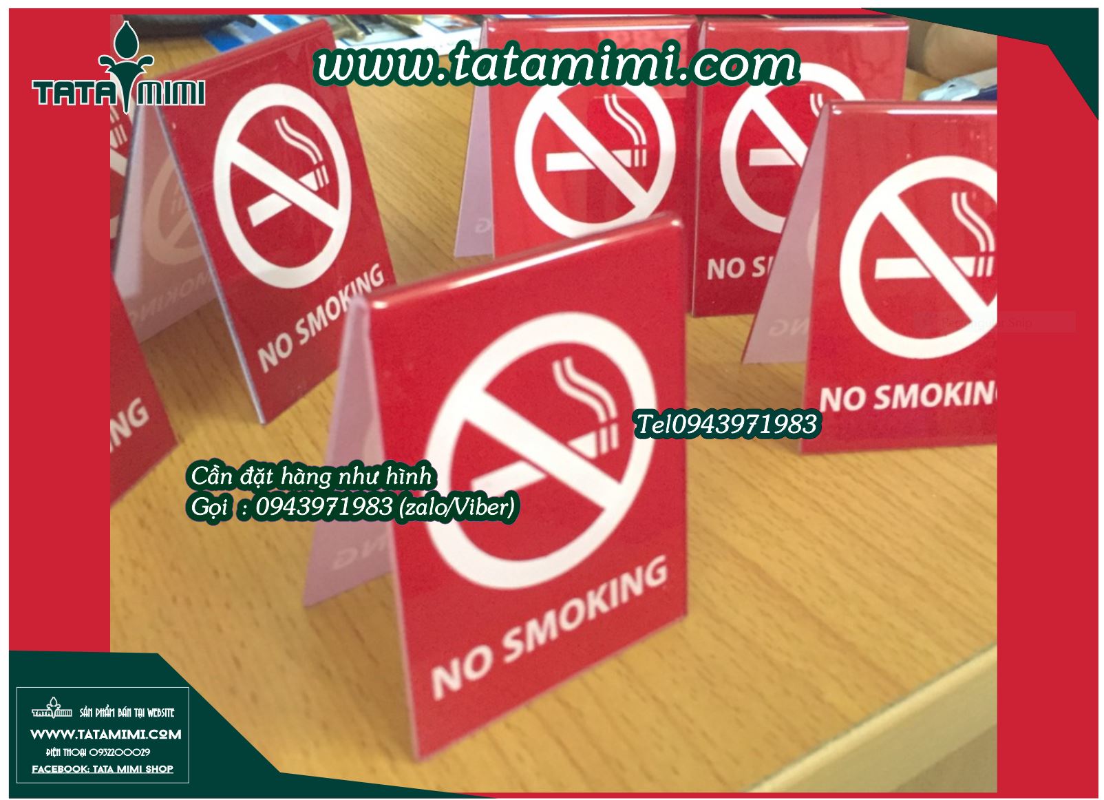 Biển cấm hút thuốc nhận đặt theo kích thước 