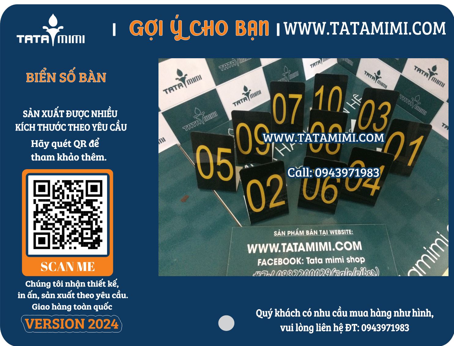 Mẫu biển số bàn mica đẹp