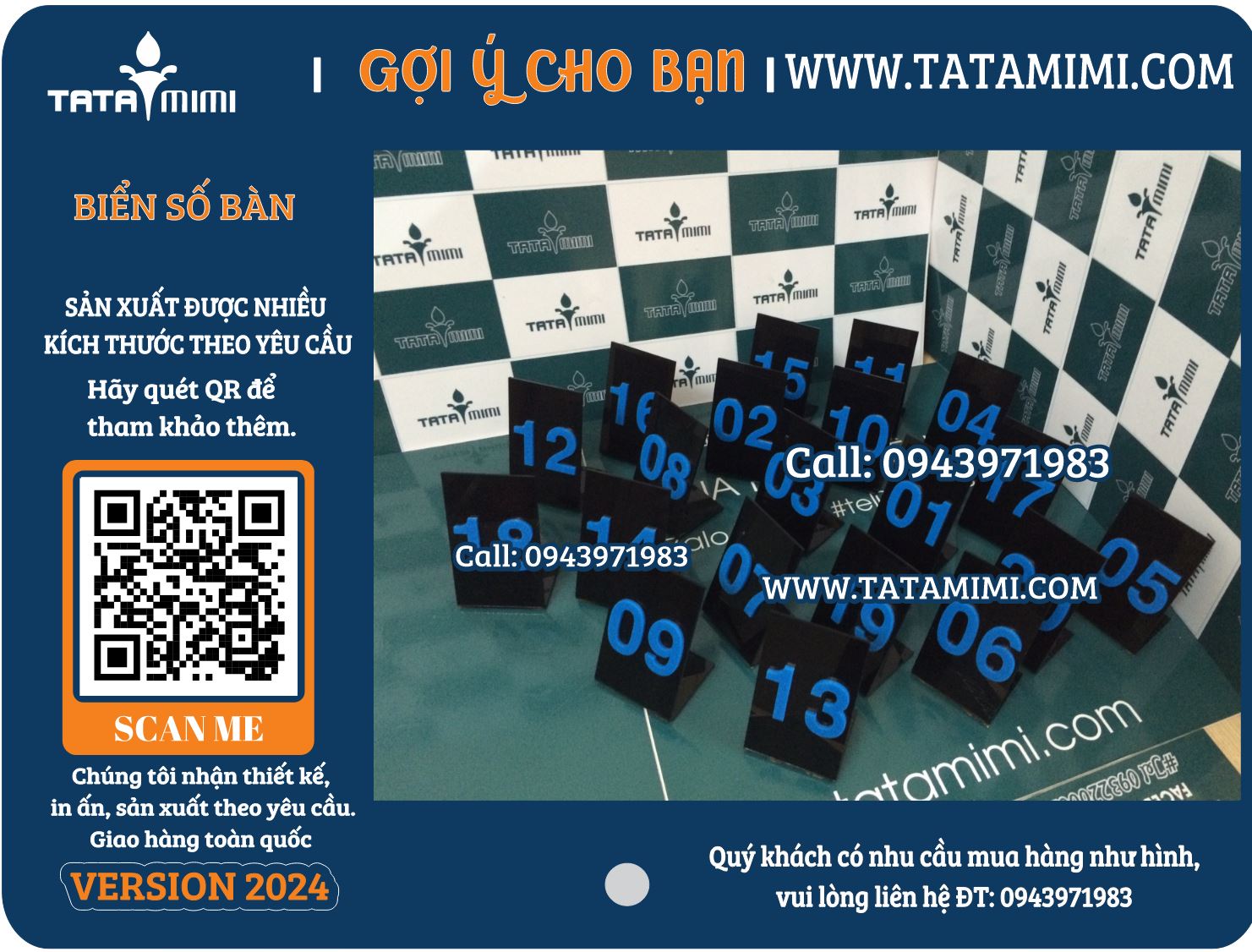 Mẫu biển số bàn mica đẹp