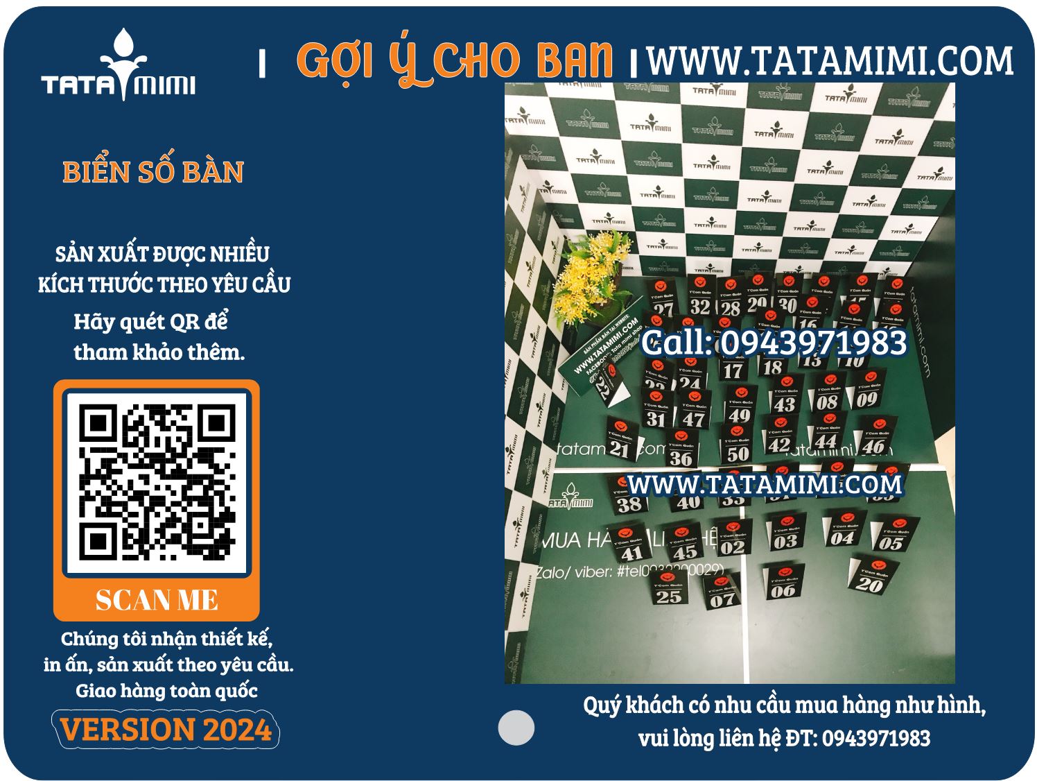 Mẫu biển số bàn mica đẹp