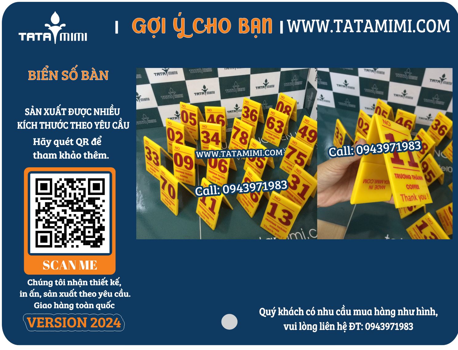 Mẫu biển số bàn mica đẹp