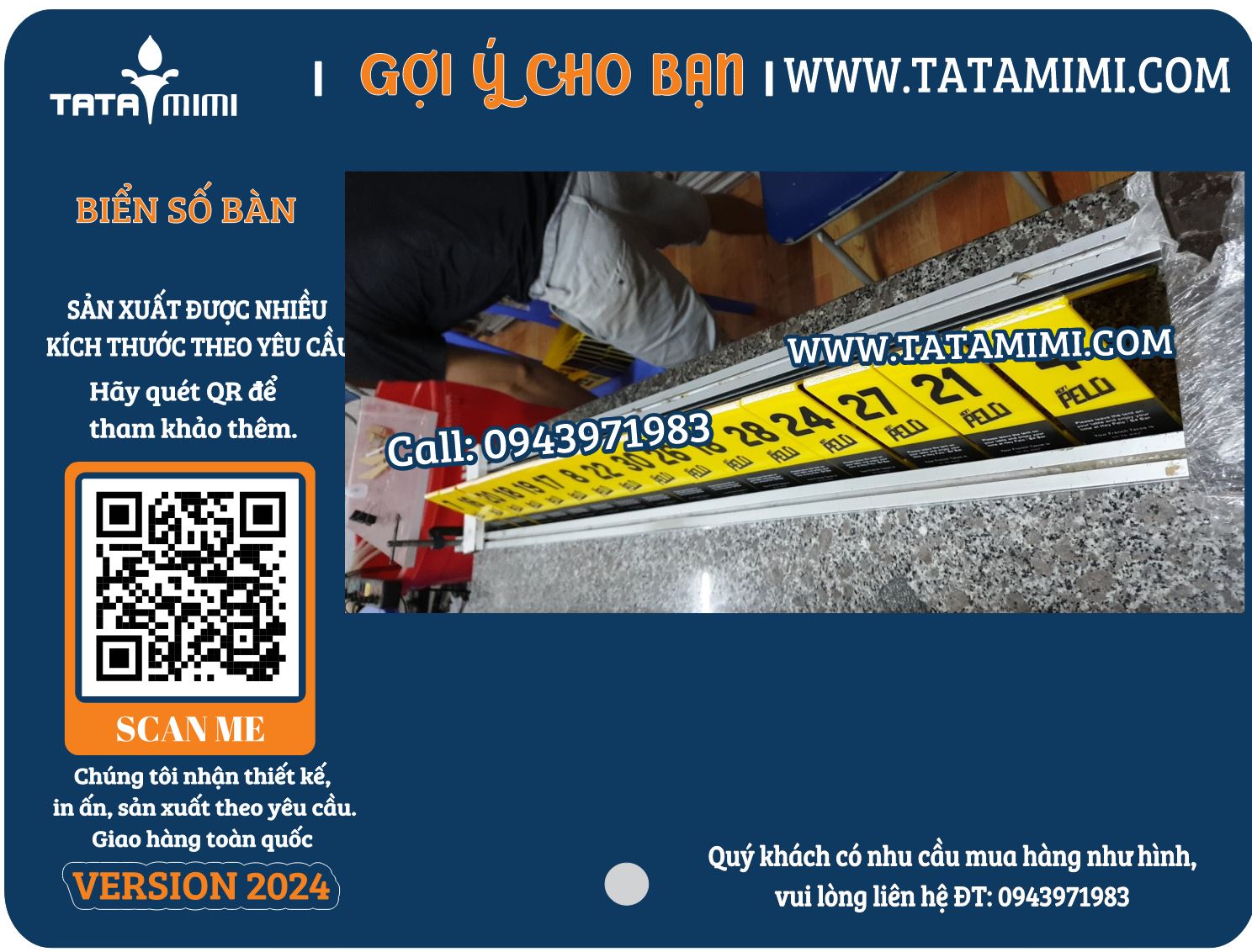 Mẫu biển số bàn mica đẹp