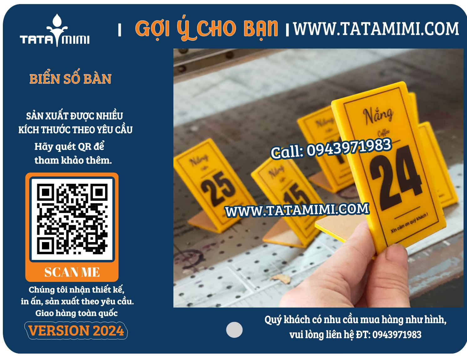 Mẫu biển số bàn mica đẹp