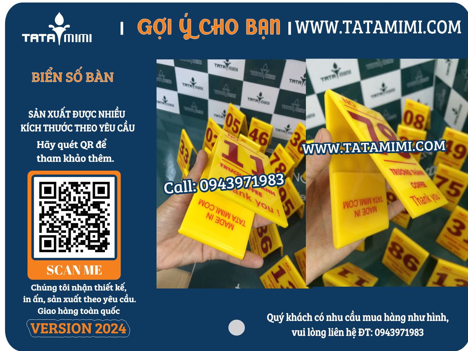 Mẫu biển số bàn mica đẹp