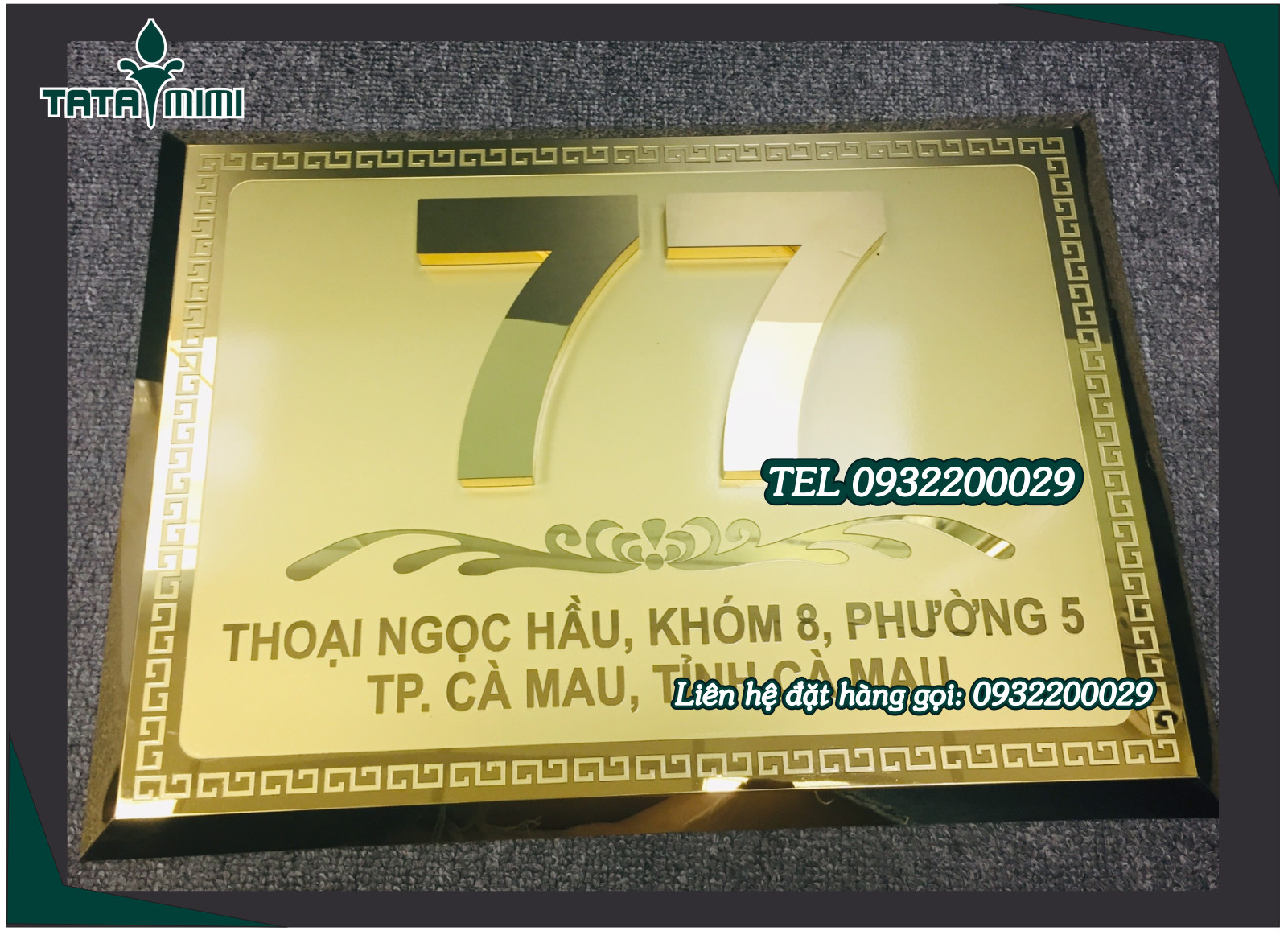 Biển số nhà kết hợp chữ nổi và in trực tiếp