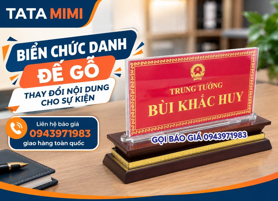 Biển chức danh đế gỗ 