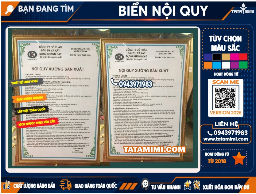 Nhận làm biển nội quy